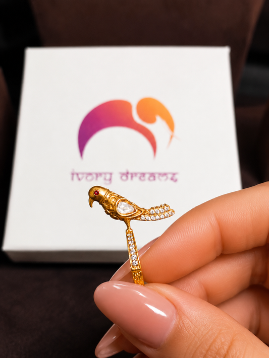 Ivory Dreams Bird Motif Ring