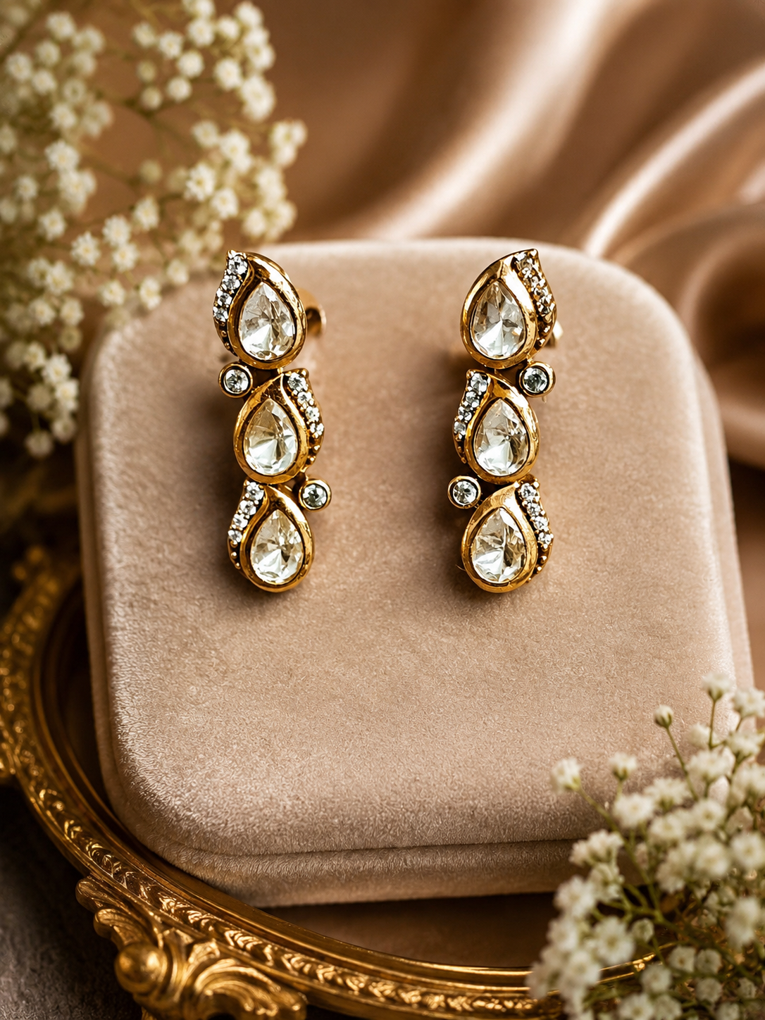 statement minimal polki jewelry set