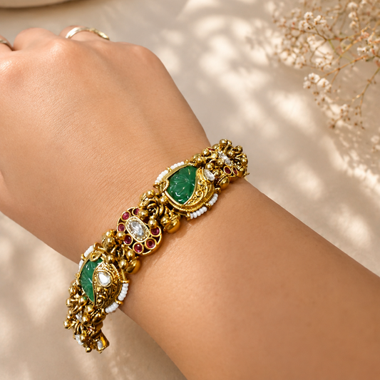Gold-Tone Meenakari Rakhi Bracelet