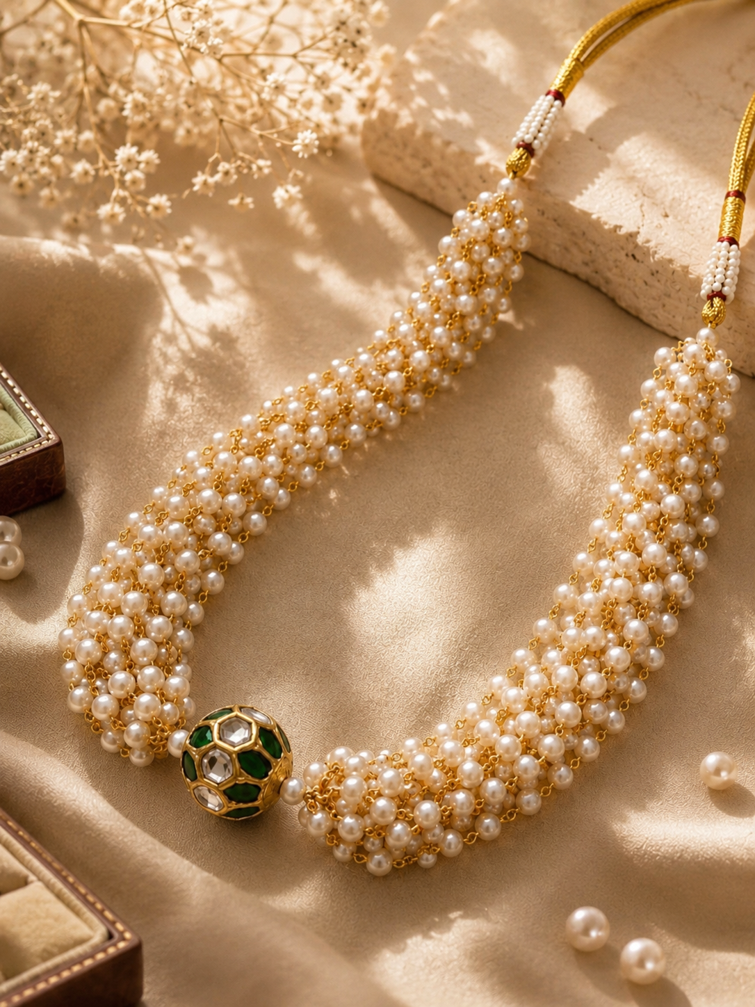 zarina pearl weave necklace
