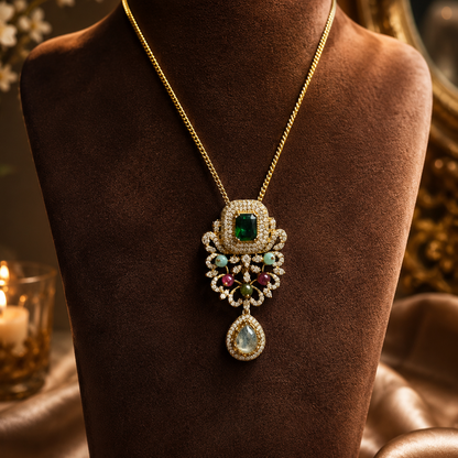 Emerald Royale Victorian Pendant Set