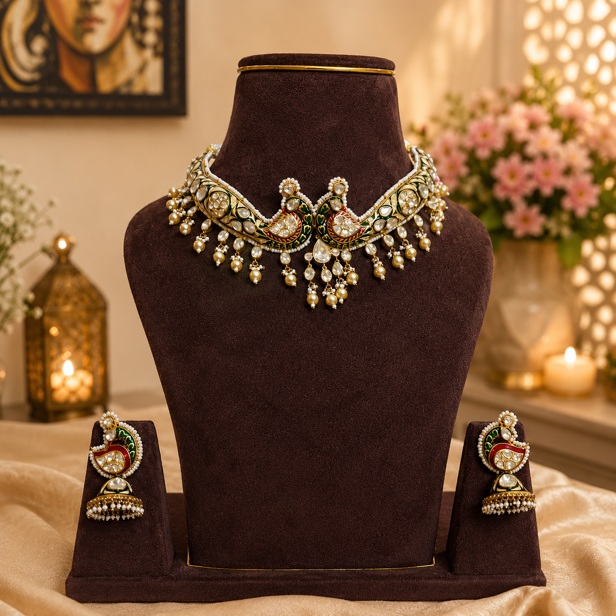 peacock heritage jadau set