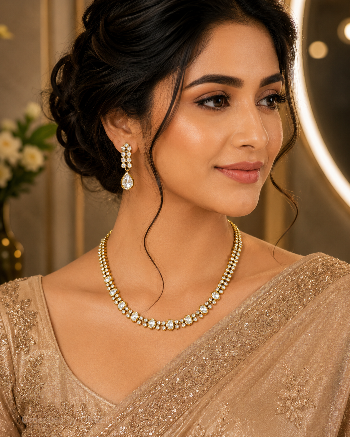 minimal and classy kundan set