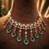 Zehra Polki Emerald Necklace Set