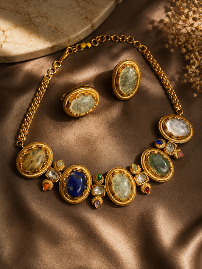 Sabhya Celeste Multi Stone Choker Set