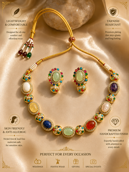 Sabhya Multistone Heritage Jewelry Set