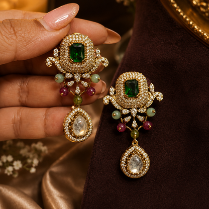 Emerald Royale Victorian Pendant Set