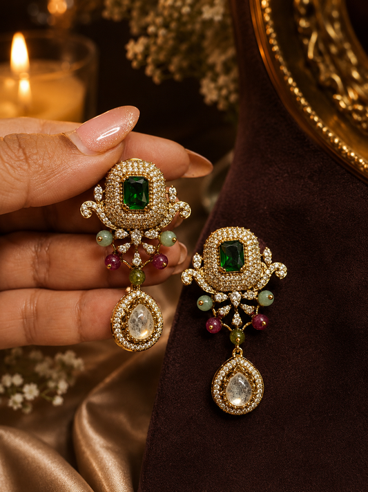 Emerald Royale Victorian Pendant Set