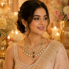 Statement Red Stone Kundan Polki Set