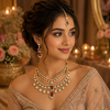 Statement Red Stone Kundan Polki Set