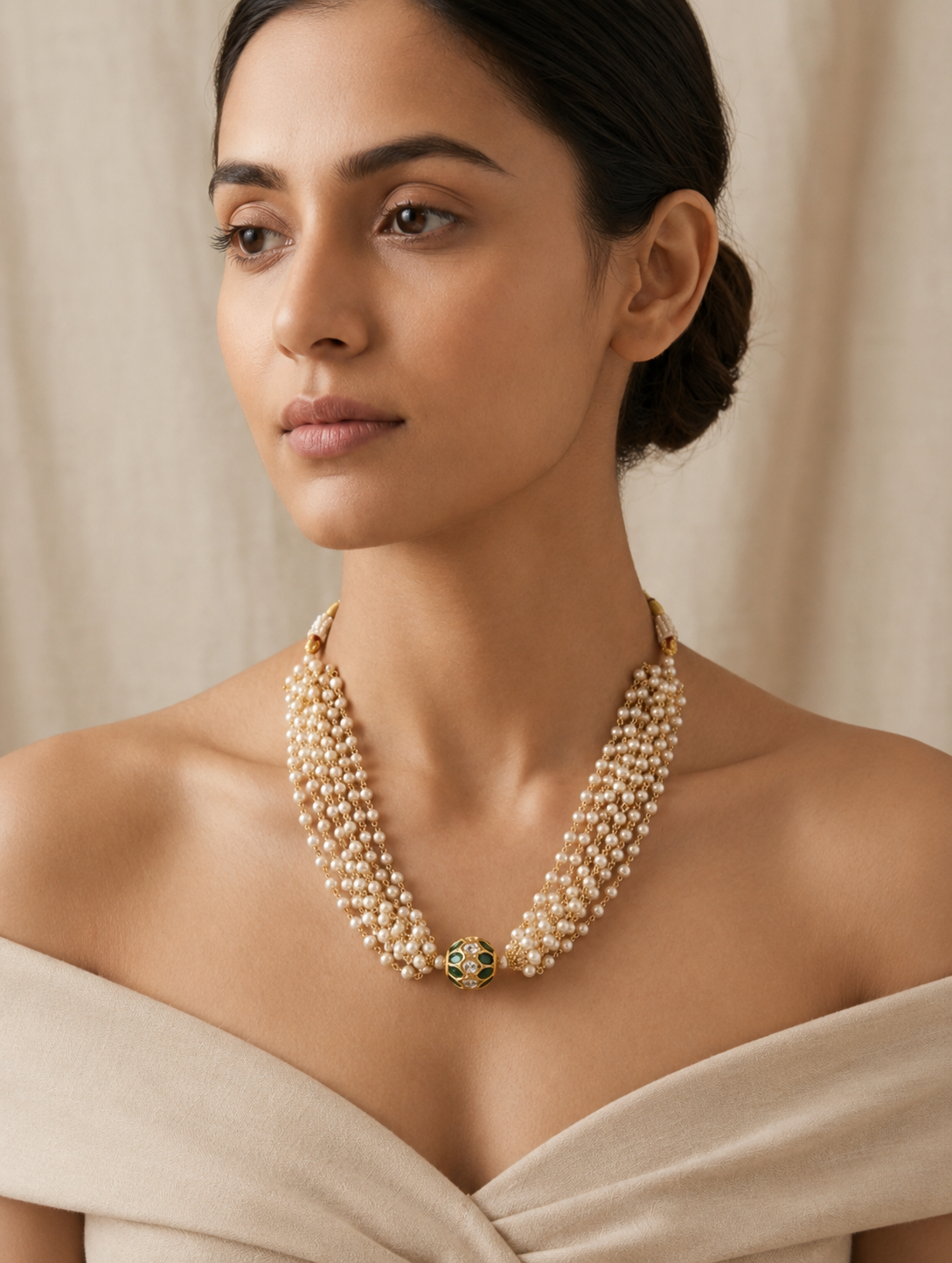 zarina pearl weave necklace