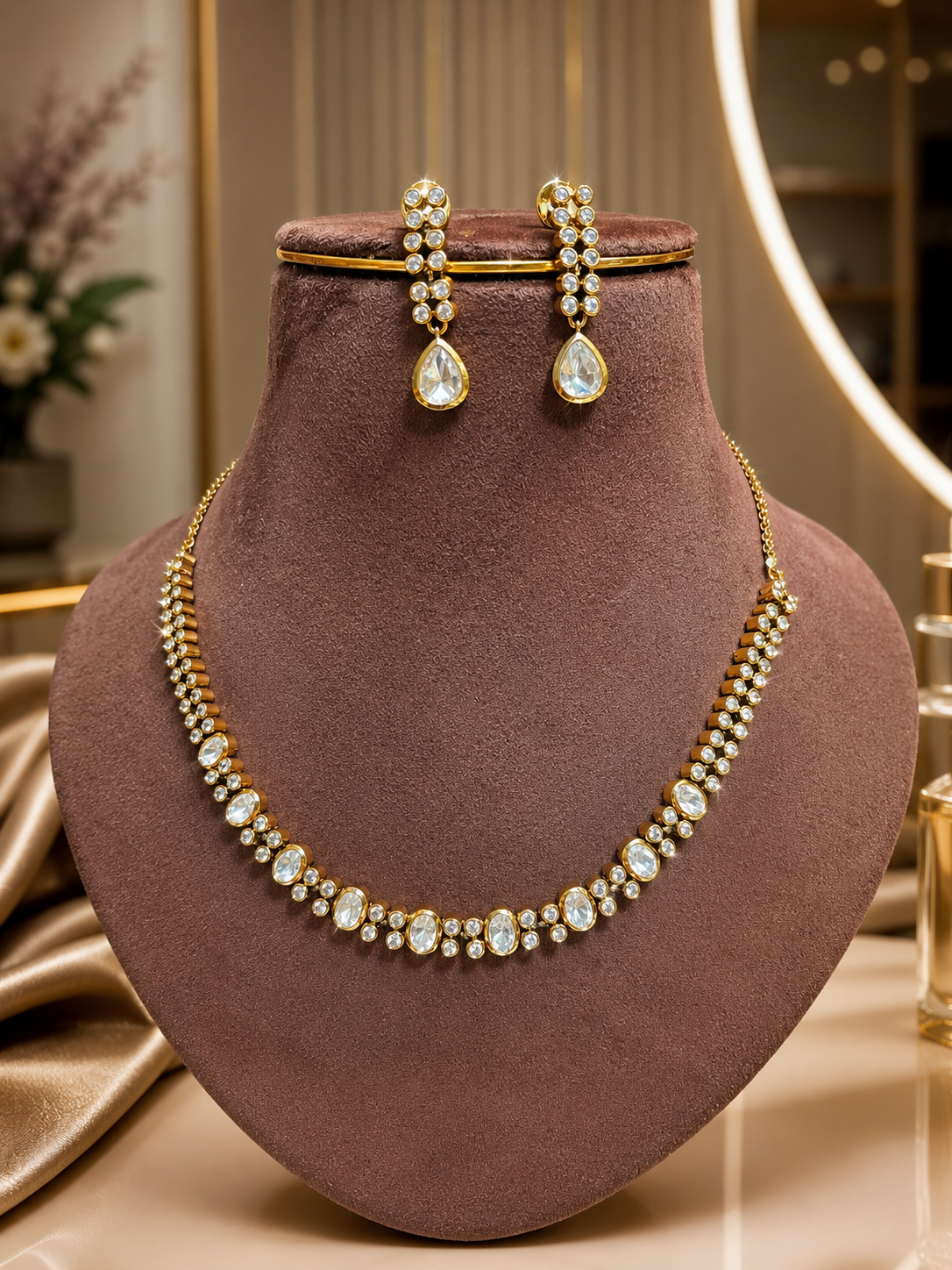 minimal and classy kundan set