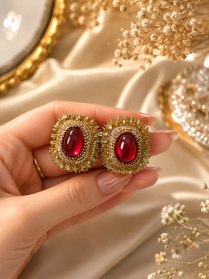 Royal Aura Stone Stud Earrings