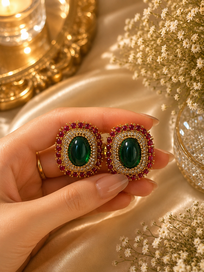 Royal Aura Stone Stud Earrings