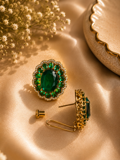 Regal Bloom Gemstone Statement Studs