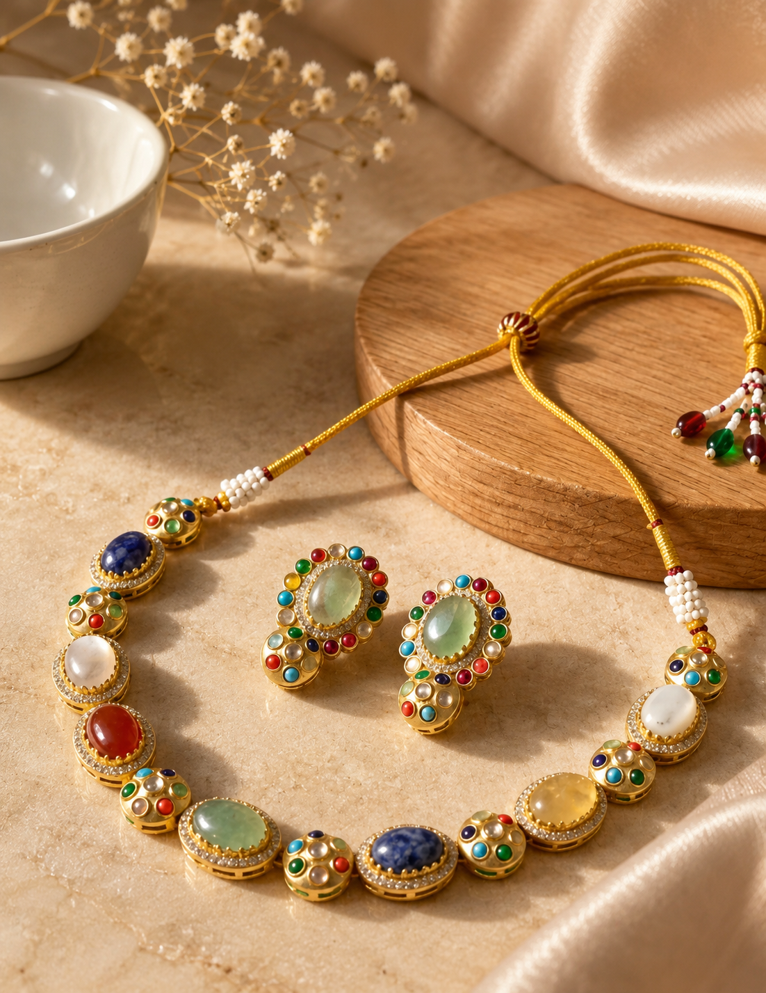 sabhya multistone heritage jewelry set