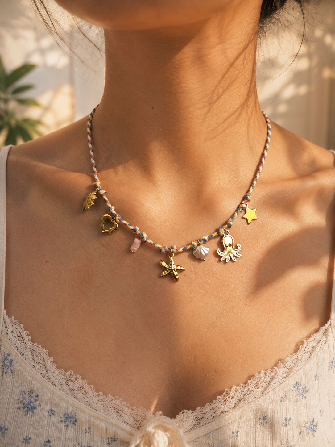 seaside whimsy charm necklace