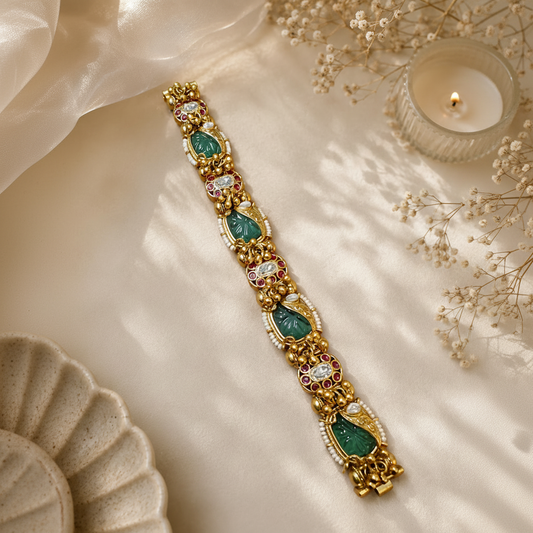Gold-Tone Meenakari Rakhi Bracelet