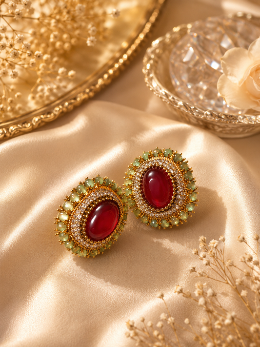 Royal Aura Stone Stud Earrings
