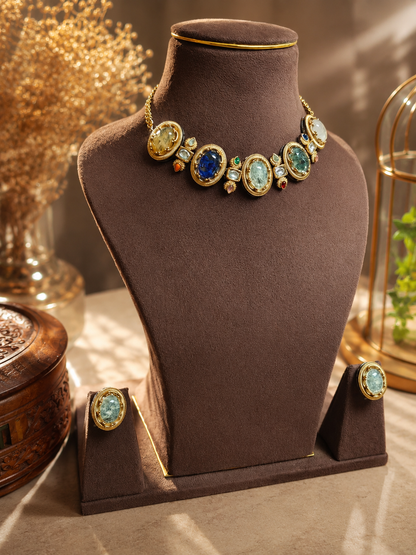 Sabhya Celeste Multi Stone Choker Set