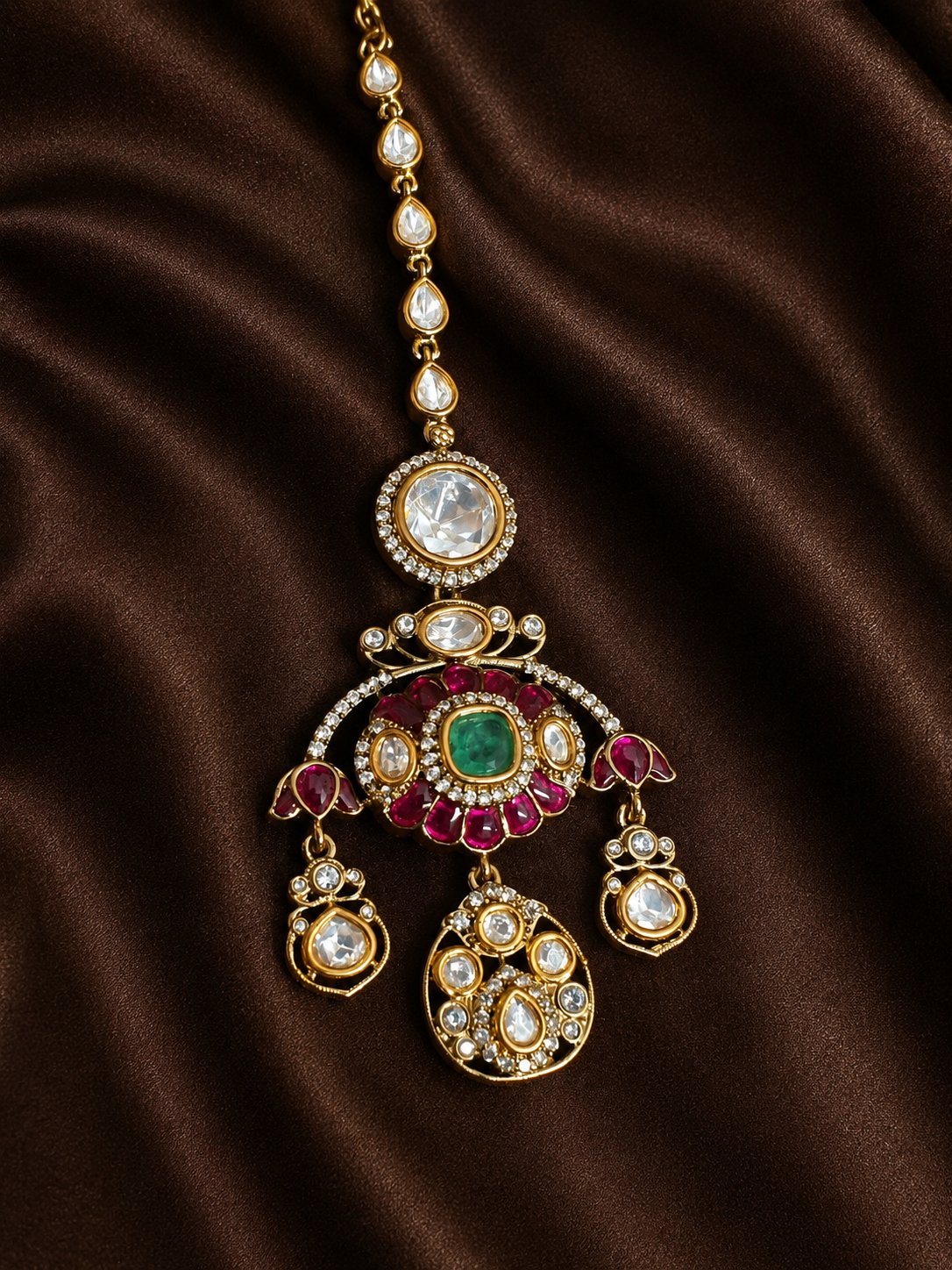 royal polki emerald choker set