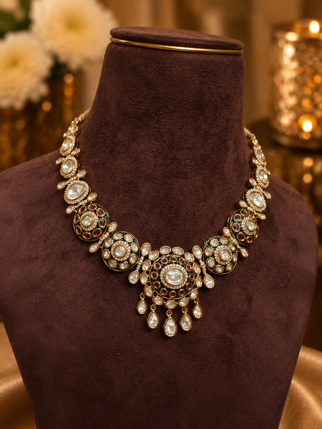 meher polki elegance necklace set