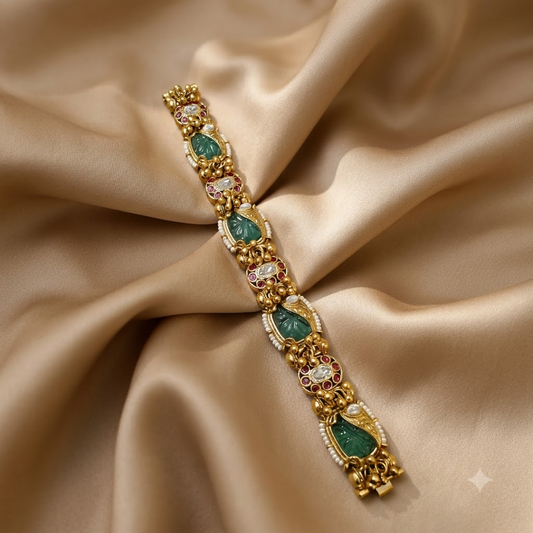 Gold-Tone Meenakari Rakhi Bracelet