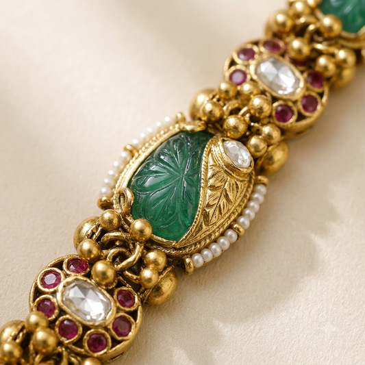 Gold-Tone Meenakari Rakhi Bracelet