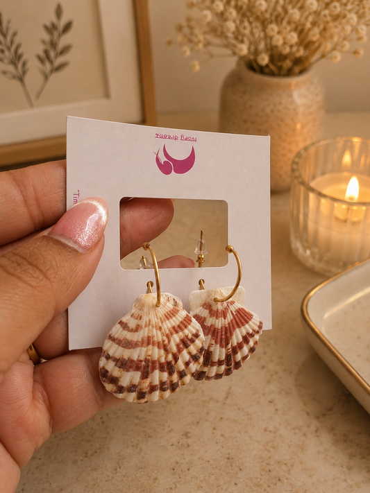 Pearl Tide Shell Drop Earrings – Waterproof & Hypoallergenic